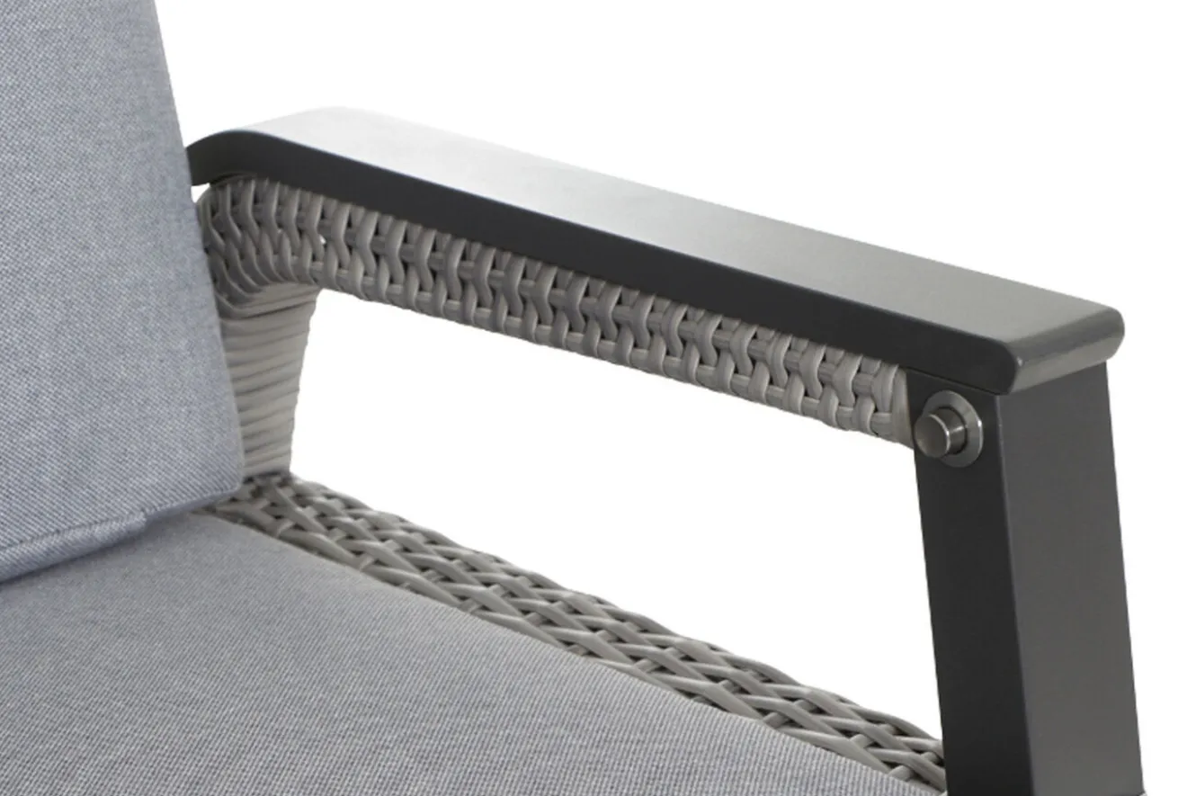 SIENA GARDEN Solea Sofa, anthrazit/blau, Aluminium, 151,5x85x97 cm, stufenlos verstellbar