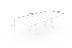 SIENA GARDEN Tirana Ausziehtisch, matt anthrazit, Alu/Keramik, 200/260 x 100 cm, ausziehbar, witterungsbeständig