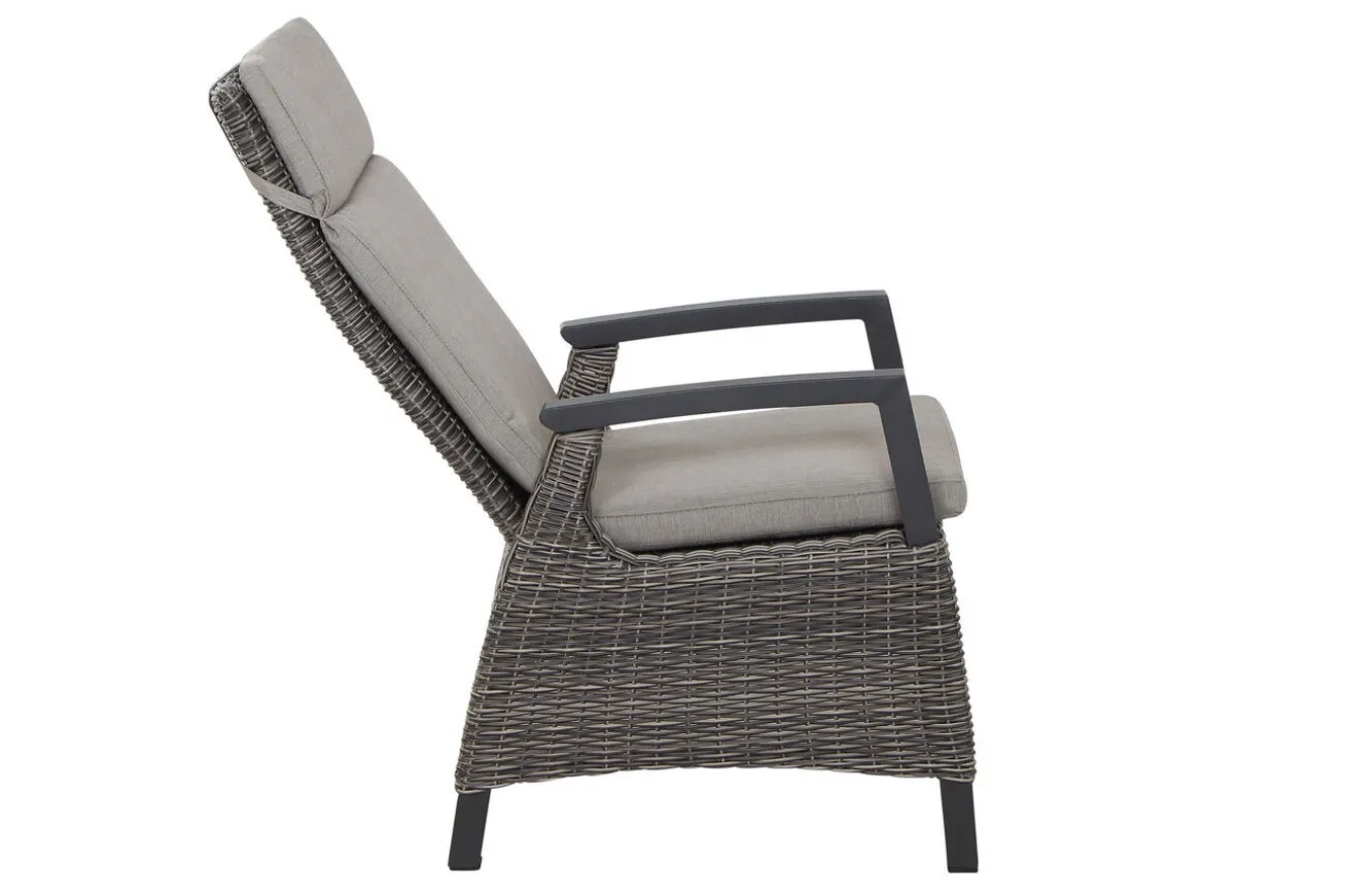 SIENA GARDEN Tirana/Corido Garten-Essgruppe, matt anthrazit, Alu/Polyrattan/Keramik, Ausziehtisch, 6 Dining Sessel
