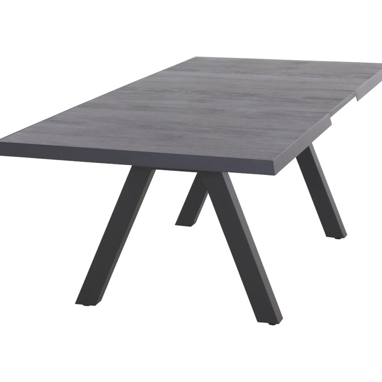 SIENA GARDEN Tirana/Valencia Garten-Essgruppe, matt anthrazit/wood-grey, Aluminium/Keramik, Ausziehtisch, 8 Dining Sessel