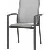 SIENA GARDEN Tirana/Velia Garten-Essgruppe, matt anthrazit/wood-grey, Aluminium/Keramik, Ausziehtisch, 6 Stapelsessel