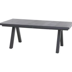 SIENA GARDEN Tirana/Velia Garten-Essgruppe, matt anthrazit/wood-grey, Aluminium/Keramik, Ausziehtisch, 6 Stapelsessel