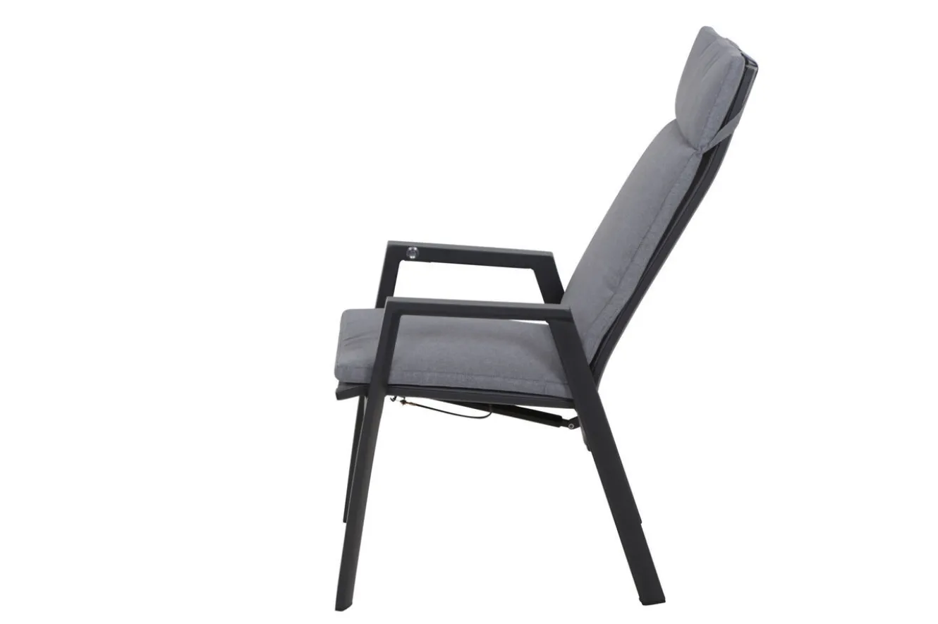 SIENA GARDEN Valencia Garten-Essgruppe, anthrazit/grau, Alu/Glas/Textilgewebe, 180/240 x 100 cm, ausziehbar