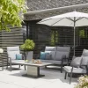 SIENA GARDEN Valencia 2-Sitzer Sofa, anthrazit matt, Alu/Ranotex, 152 x 82 x 99 cm, stufenlos verstellbar, inkl. Kissen