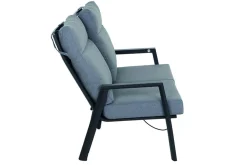 SIENA GARDEN Valencia 2-Sitzer Sofa, anthrazit matt, Alu/Ranotex, 152 x 82 x 99 cm, stufenlos verstellbar, inkl. Kissen