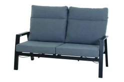 SIENA GARDEN Valencia 2-Sitzer Sofa, anthrazit matt, Alu/Ranotex, 152 x 82 x 99 cm, stufenlos verstellbar, inkl. Kissen