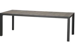 SIENA GARDEN Velia / Silva Garten-Essgruppe, anthrazit/washed grey, Alu/Ranotex/Keramik, 8 Sessel, Tisch 220 x 100 cm