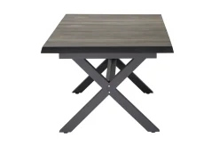 SIENA GARDEN Velia / Sincro Garten-Essgruppe, anthrazit/natur-grau, Alu/Ranotex/Keramik, 10 Sessel, Ausziehtisch 200/260 x 100 cm