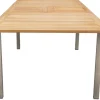 STERN Cardiff Garten-Essgruppe, silber/taupe, Edelstahl/Teak, Tisch 180/240 x 100 cm, 6 Stapelsessel, FSC®-zertifiziertes Produkt