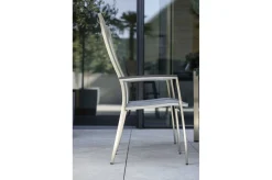 STERN Cardiff Stapelsessel, silbergrau, Edelstahl/Textil/Aluminiumarmlehnen, 68,5x56x110 cm, stapelbar