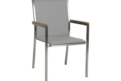 STERN Polaris Garten-Essgruppe, kaschmir, Edelstahl/Teak, Tisch 162/220 x 90 cm, 6 Personen, ausziehbar