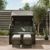 Sunny Smart Rustikal 305 Z Comfort XL Strandkorb, 2-Sitzer, Liegemodell, Pinienholz/PE-Geflecht, inkl. Kissengarnitur