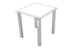 VILLANA 2er-Set Sonnenliegen, silber/schwarz, Alu/Textil, 198x66x32cm, mit Beistelltisch 45x45cm