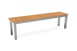 VILLANA Esstisch, Garten-Essgruppe, Silber, Aluminium/Eukalyptus, 180 x 90 cm, witterungsbeständig, hohe Belastbarkeit, FSC®-zertifiziertes Produkt