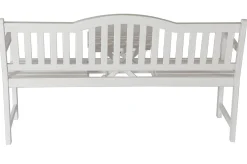 VILLANA Gartenbank, weiß, Akazie, 152 x 59 x 86 cm, 2-3 Personen, Klapptisch-Funktion, FSC®-zertifiziertes Produkt