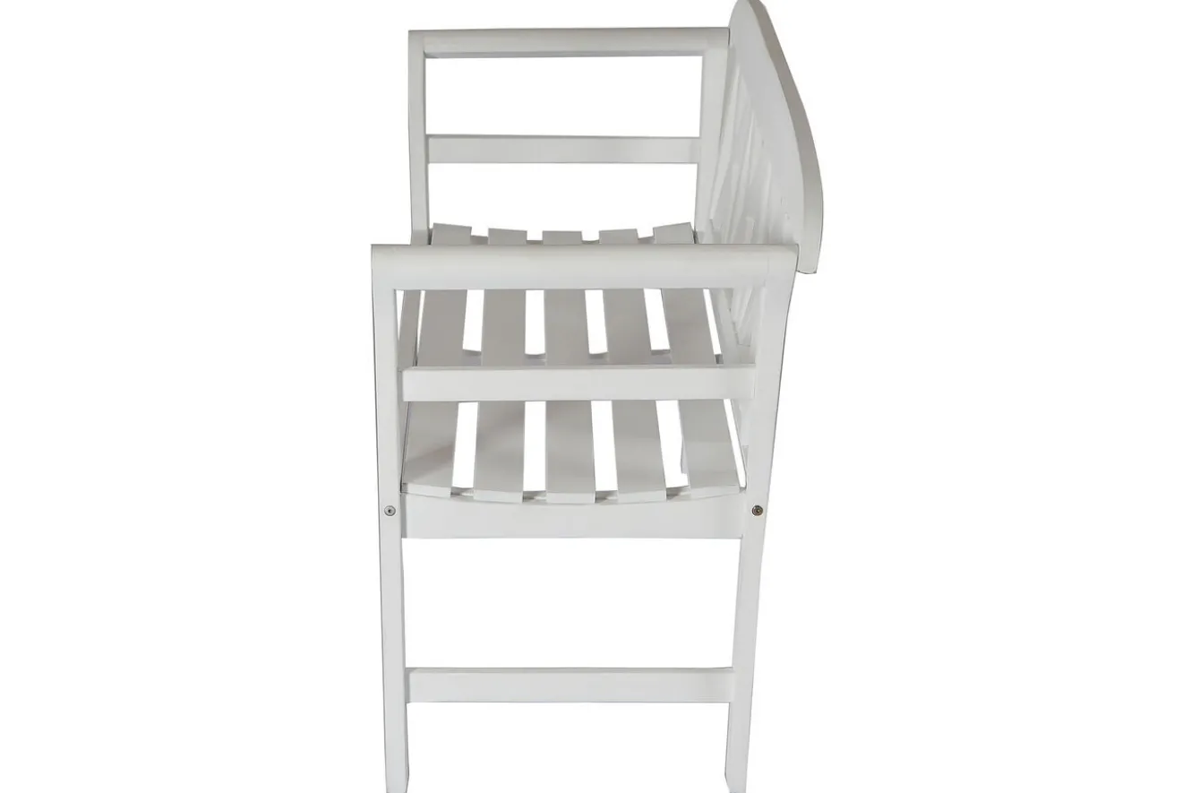 VILLANA Gartenbank, weiß, Akazie, 128 x 54 x 81 cm, 2 Personen, FSC®-zertifiziertes Produkt