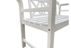 VILLANA Gartenbank, weiß, Akazie, 128 x 54 x 81 cm, 2 Personen, FSC®-zertifiziertes Produkt