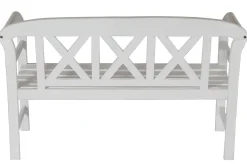 VILLANA Gartenbank, weiß, Akazie, 128 x 54 x 81 cm, 2 Personen, FSC®-zertifiziertes Produkt