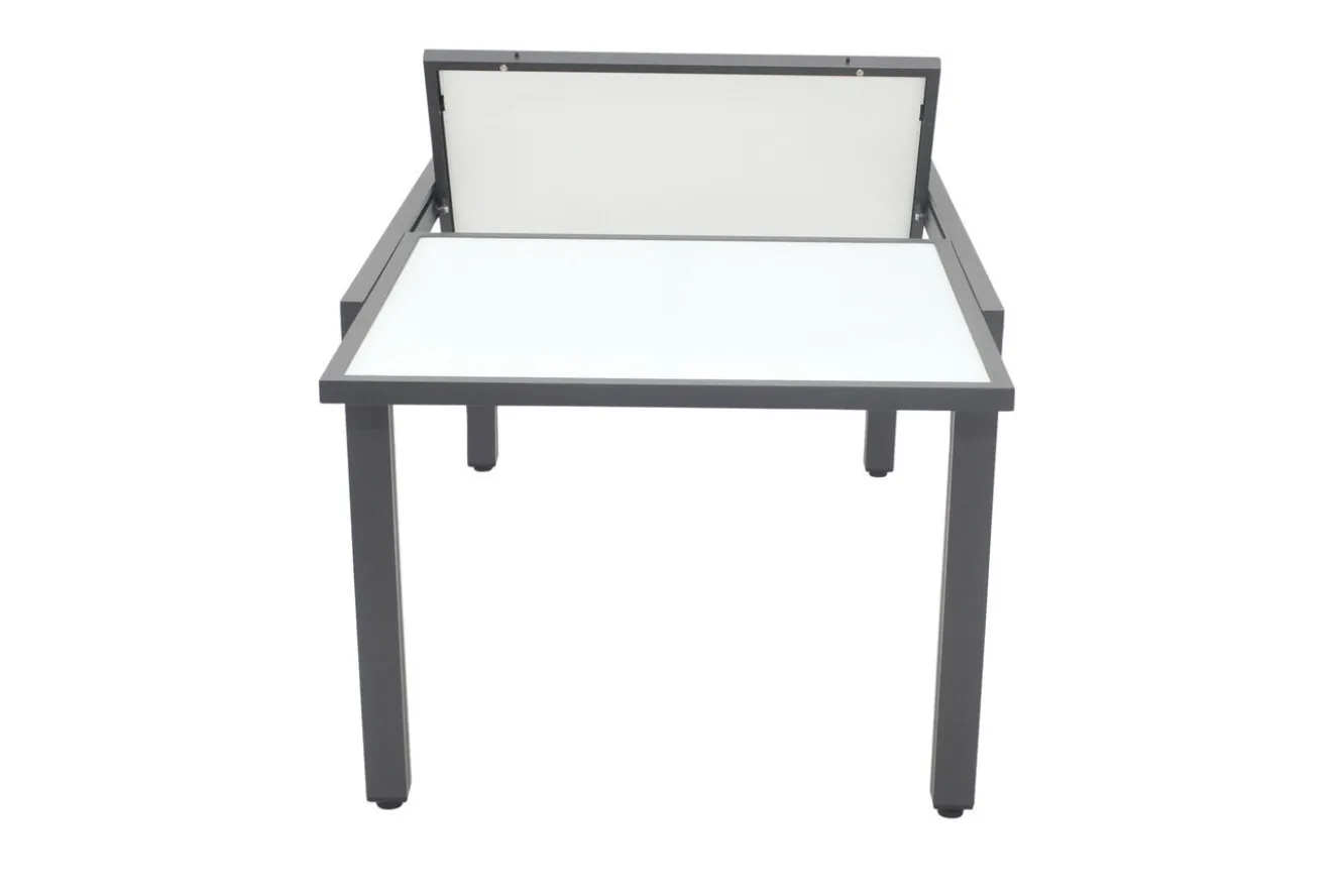 VILLANA Garten-Essgruppe mit 6 Sesseln, anthrazit/grau, Alu/Glas, Tisch ca. 160/220 x 90 cm, ausziehbar, witterungsbeständig, FSC®-zertifiziertes Produkt