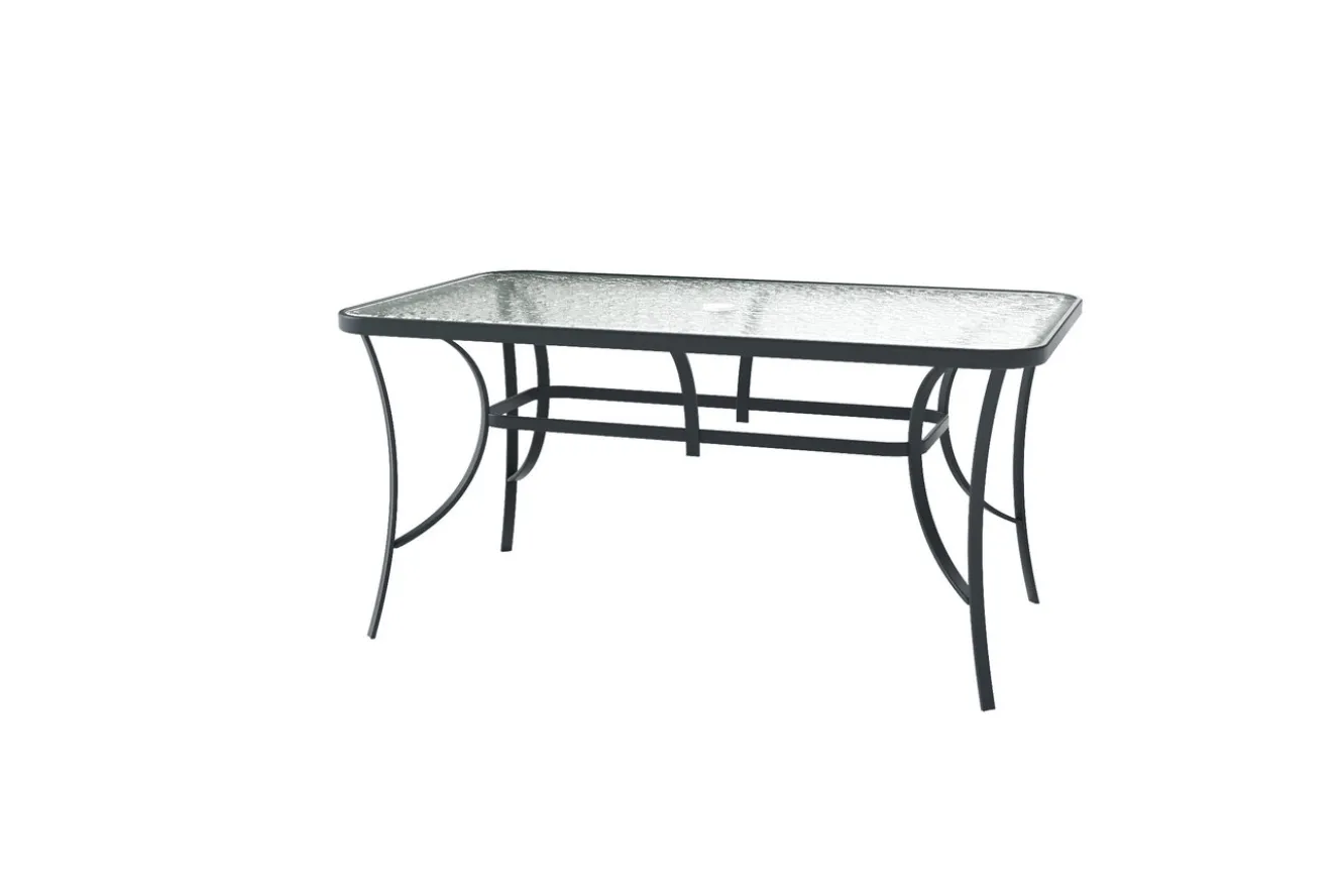 VILLANA Garten-Essgruppe mit 6 Klappstühlen, schwarz, Stahl/Textilene, Esstisch 150 x 90 cm
