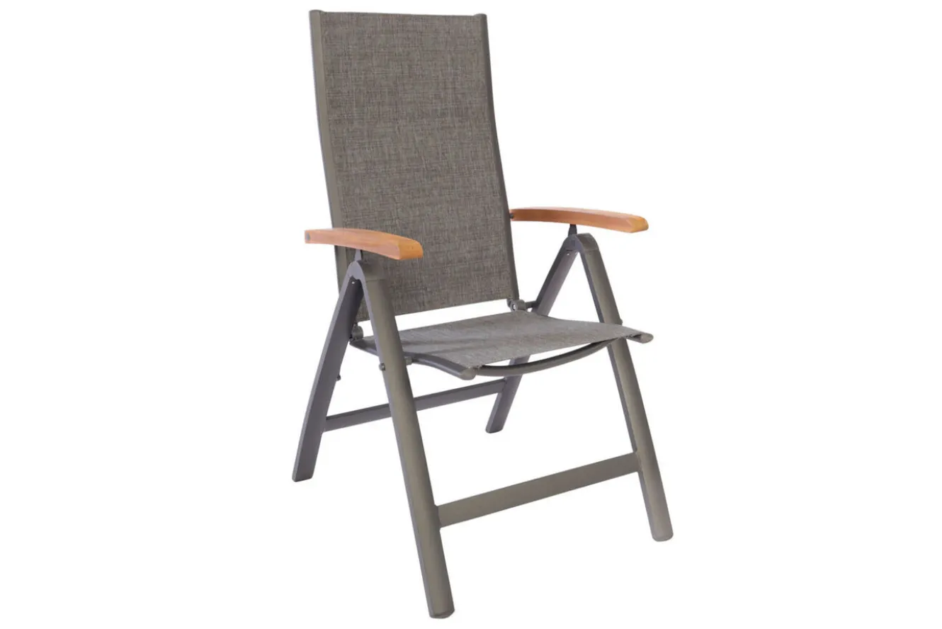 VILLANA Garten-Essgruppe, 6 Personen, ausziehbarer Tisch 160–220 cm, Aluminium/Glas/Eukalyptus