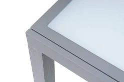 VILLANA Garten-Essgruppe, silber/anthrazit, Alu/Eukalyptus, Ausziehtisch 160/220 x 90 cm, inkl. 4 Klappstühle, FSC®-zertifiziertes Produkt