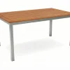 VILLANA Garten-Essgruppe, silber/natural, Alu/Eukalyptus, Tisch 150 x 90 cm, für 6 Personen, witterungsbeständig, FSC®-zertifiziertes Produkt