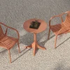 VILLANA Pico Curve Balkon-Set, ziegelrot, Kunststoff, Tisch Ø 70 cm und 2 Stapelsessel, UV- und wetterfest