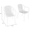 VILLANA Pico Curve Stapelsessel 2er-Set, grau, Kunststoff, 56,5 x 59,5 x 83 cm, stapelbar, UV-beständig