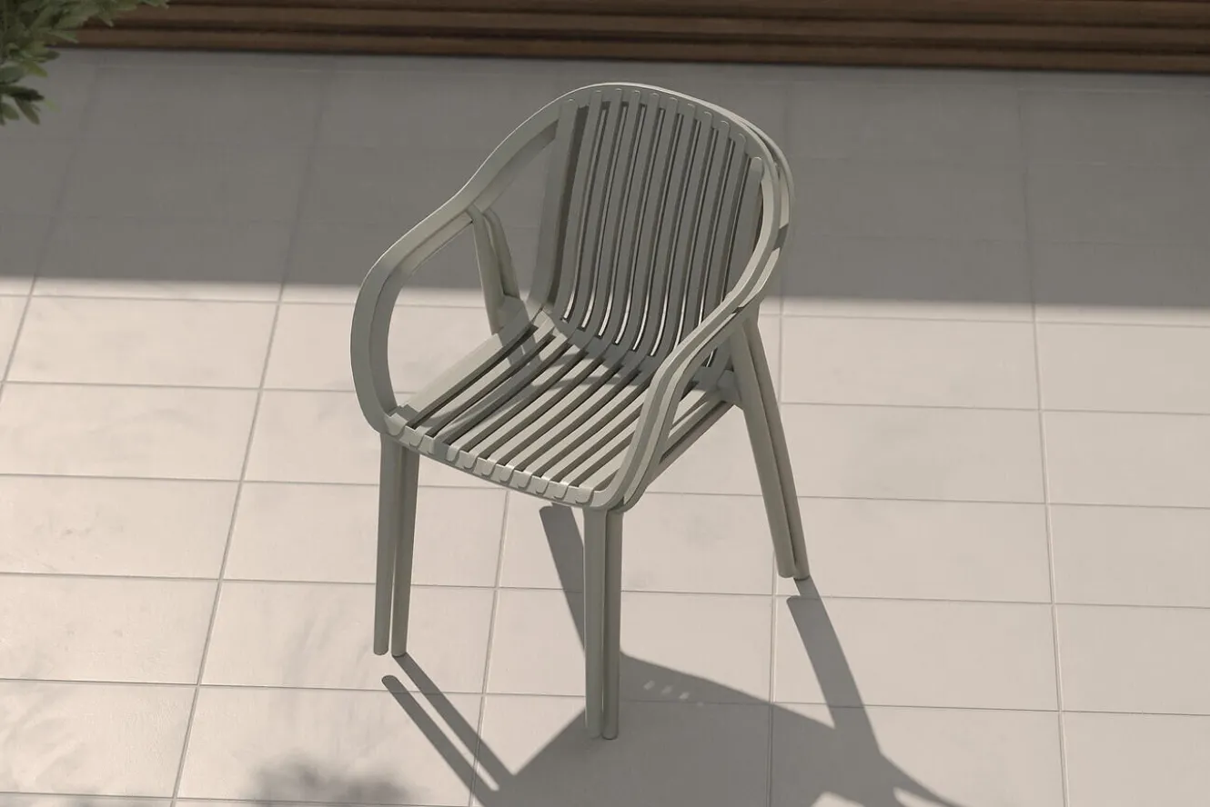 VILLANA Pico Curve Stapelsessel 2er-Set, grau, Kunststoff, 56,5 x 59,5 x 83 cm, stapelbar, UV-beständig