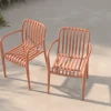 VILLANA Pico Soft Balkon-Set, ziegelrot, Kunststoff, Tisch Ø 70 cm und 2 Stapelsessel, UV-beständig, wetterfest