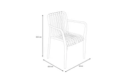 VILLANA Pico Soft Stapelsessel 2er-Set, grau, Kunststoff, 54 x 58,5 x 80,5 cm, stapelbar, UV-beständig