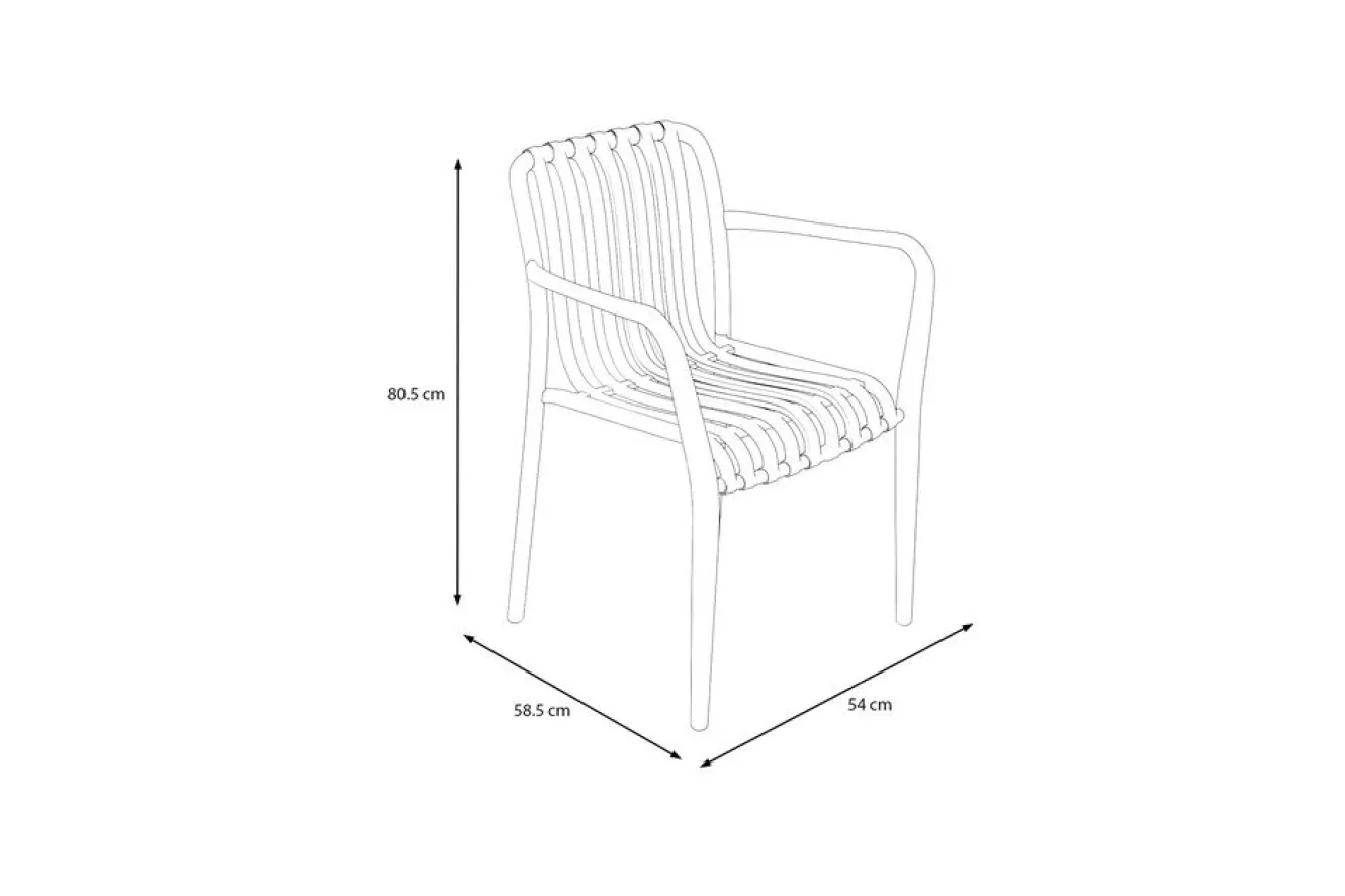VILLANA Pico Soft Stapelsessel 2er-Set, ziegelrot, Kunststoff, 54 x 58,5 x 80,5 cm, stapelbar, UV-beständig