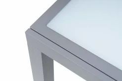 VILLANA Sylvania Ausziehtisch, silber/weiß, Alu/Sicherheitsglas, 160/220x90 cm, Flügelmechanismus