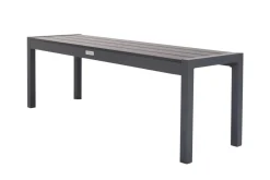 VILLANA Sylvania Bank, anthrazit, Alu/Holzimitat, 135x40x45 cm, für bis zu 3 Personen