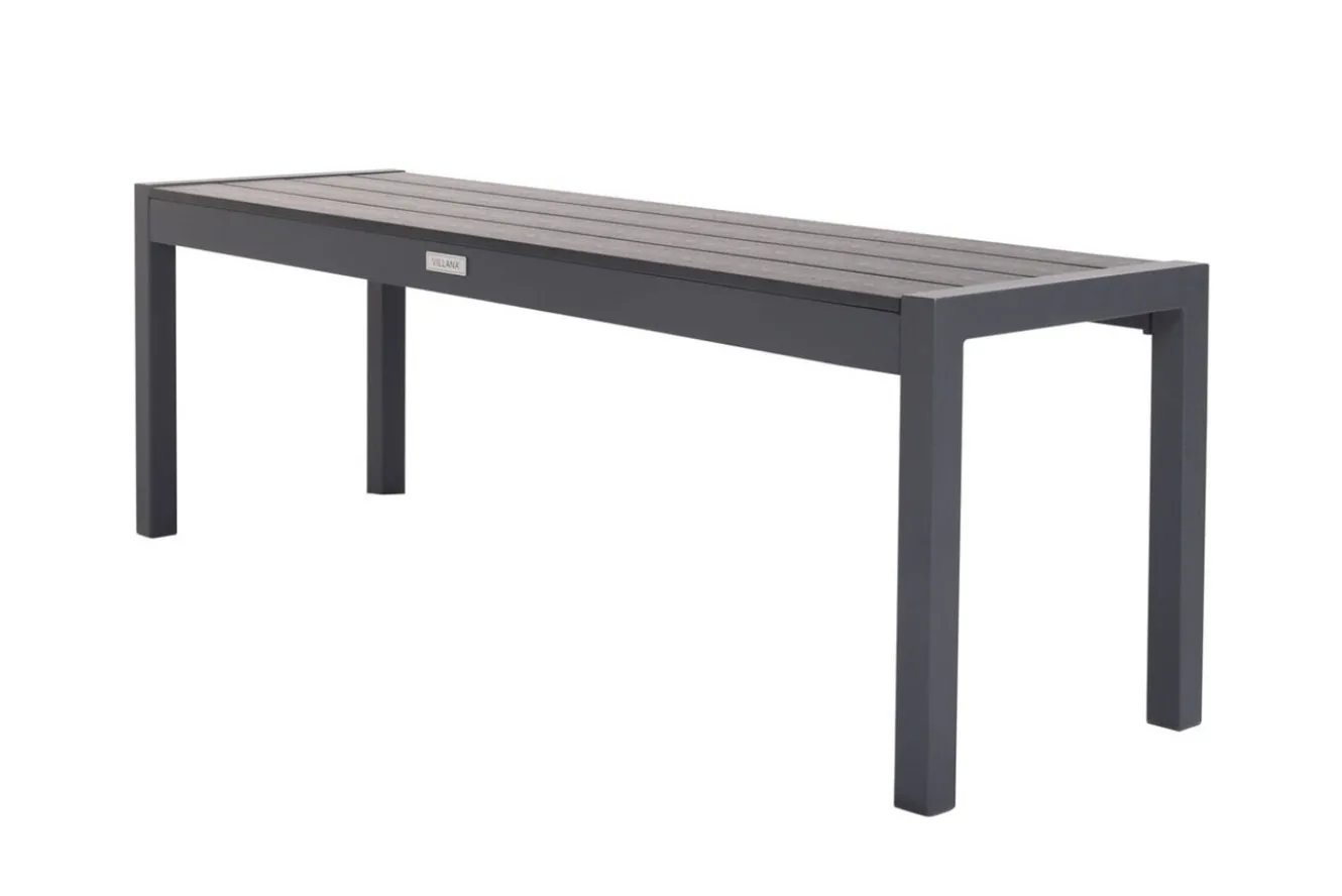 VILLANA Sylvania Bank, anthrazit, Alu/Holzimitat, 135x40x45 cm, für bis zu 3 Personen