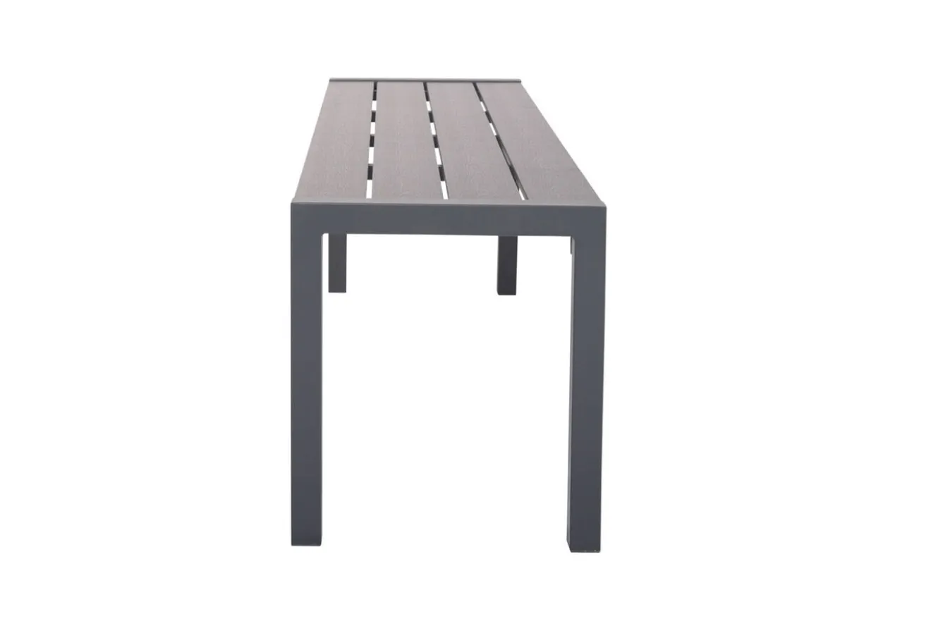 VILLANA Sylvania Bank, anthrazit, Alu/Holzimitat, 135x40x45 cm, für bis zu 3 Personen