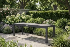 VILLANA Sylvania Bank, anthrazit, Alu/Holzimitat, 135x40x45 cm, für bis zu 3 Personen