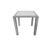 VILLANA Sylvania Beistelltisch, silber/weiß, Aluminium/Sicherheitsglas, 45 x 45 x 45 cm