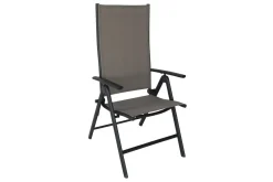 Villana Sylvania Garten-Essgruppe, 6 Personen, ausziehbarer Tisch 160–220 cm, Aluminium/Textil