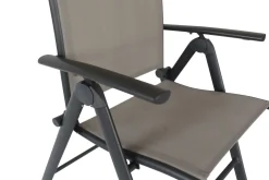 Villana Sylvania Garten-Essgruppe, 6 Personen, ausziehbarer Tisch 160–220 cm, Aluminium/Textil
