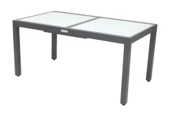 Villana Sylvania Garten-Essgruppe, 6 Personen, ausziehbarer Tisch 160–220 cm, Aluminium/Textil