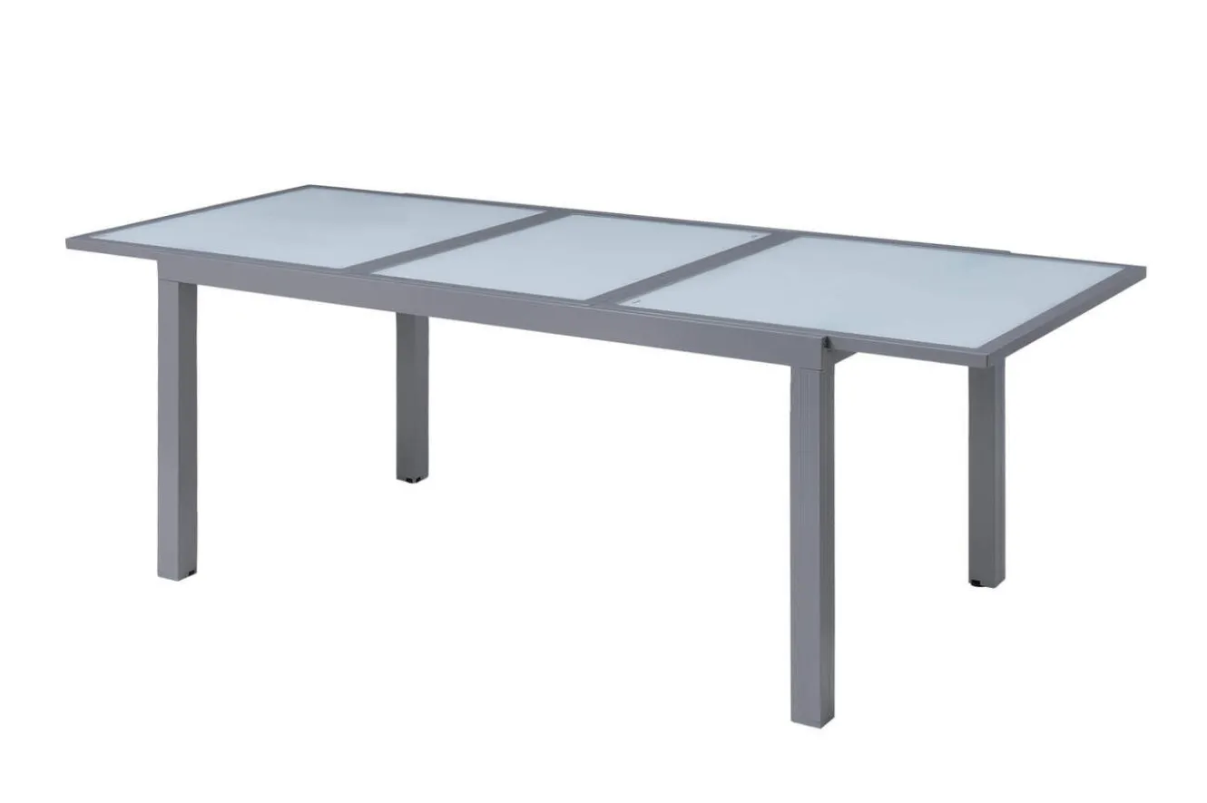 Villana Sylvania Garten-Essgruppe, 6 Personen, ausziehbarer Tisch 160–220 cm, Aluminium/Textil