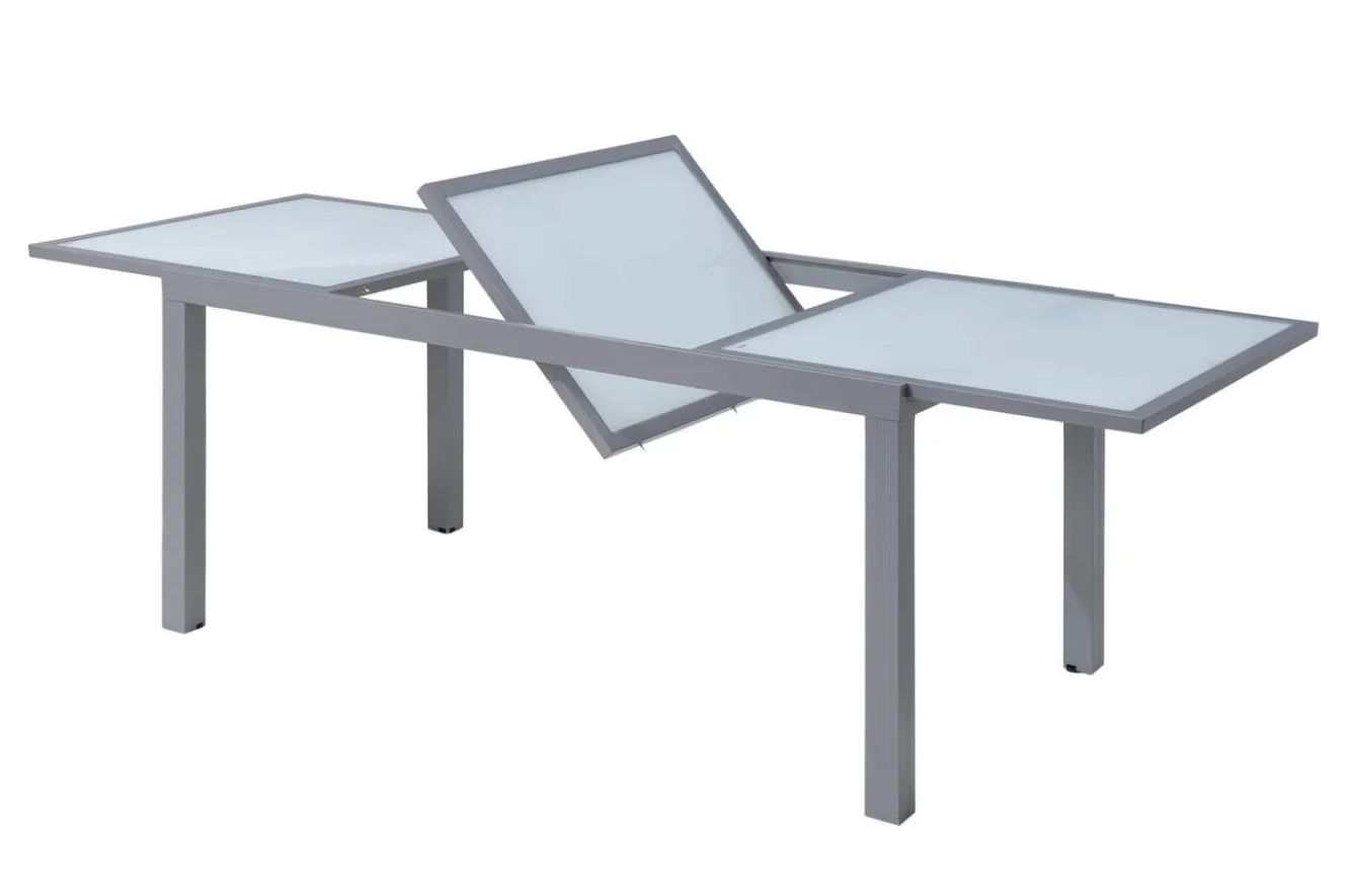Villana Sylvania Garten-Essgruppe, 6 Personen, ausziehbarer Tisch 160–220 cm, Aluminium/Textil