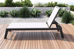 VILLANA Sylvania Gartenliege, anthrazit/grau, Alu/Textil, vertikal verstellbar,mit Fußkappen