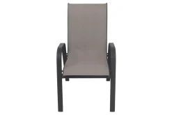 VILLANA Sylvania Gartenstuhl, anthrazit/grau, Aluminium/Textil, 75 x 57 x 95 cm, stapelbar