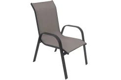 VILLANA Sylvania Gartenstuhl, anthrazit/grau, Aluminium/Textil, 75 x 57 x 95 cm, stapelbar
