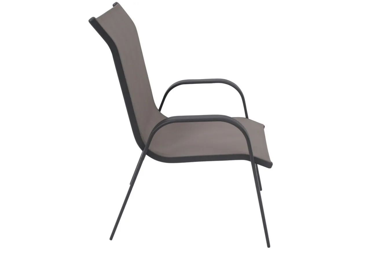 VILLANA Sylvania Gartenstuhl, anthrazit/grau, Aluminium/Textil, 75 x 57 x 95 cm, stapelbar