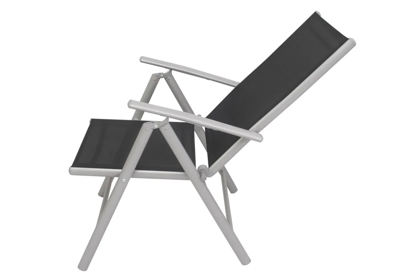 VILLANA Sylvania Klappstuhl, silber/schwarz, Aluminium/Textil, 68 x 56 x 107 cm, klappbar