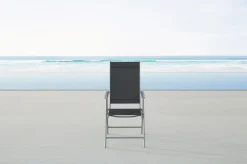VILLANA Sylvania Klappstuhl, silber/schwarz, Aluminium/Textil, 68 x 56 x 107 cm, klappbar
